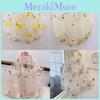 Feminine Korean Sheer Mesh Handbag Small Delicate Floral Embroidery Soft Bag