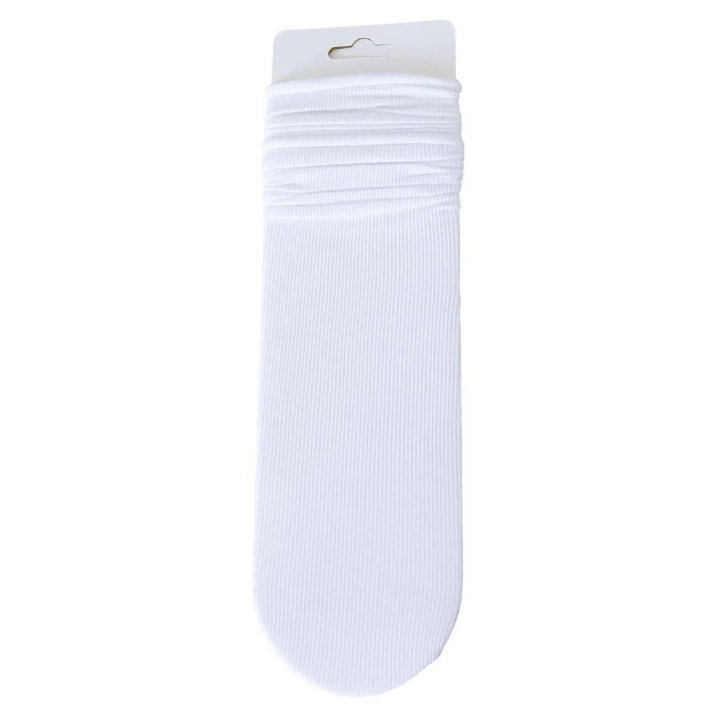 Damskie białe skarpetki do połowy łydki z jedwabiu lodowego: Cienki, Jednolity kolor, Aksamitny, Wiosna/Lato