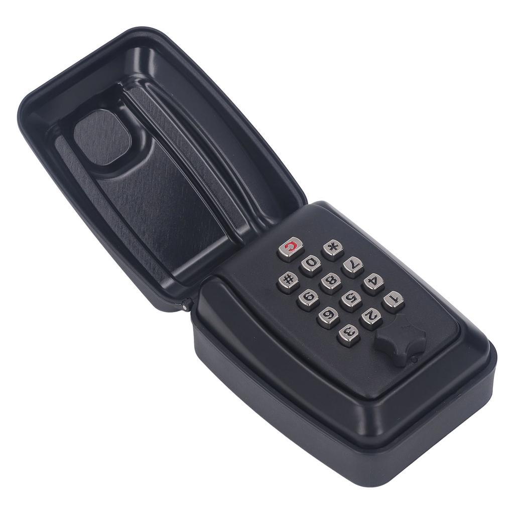 Outdoor Key Lock Box Waterproof Wall Mounted 12 Digit Combination Key Box Card Storage Case Black