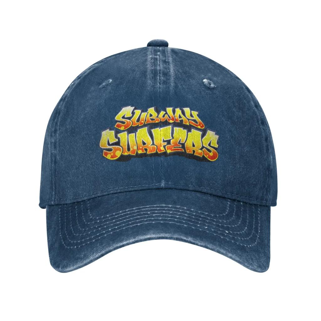 Subway Surfers Logo Baseball Caps Casual Distressed Denim  Snapback Cap Unisex All Seasons Travel Unstructured Soft Hats Cap