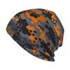 Orange Camouflage Camo Abstract Art Beanie Hat Warm Bonnet Cap Knit Hat Headwear Vintage Street Skullies Beanies for Women Men