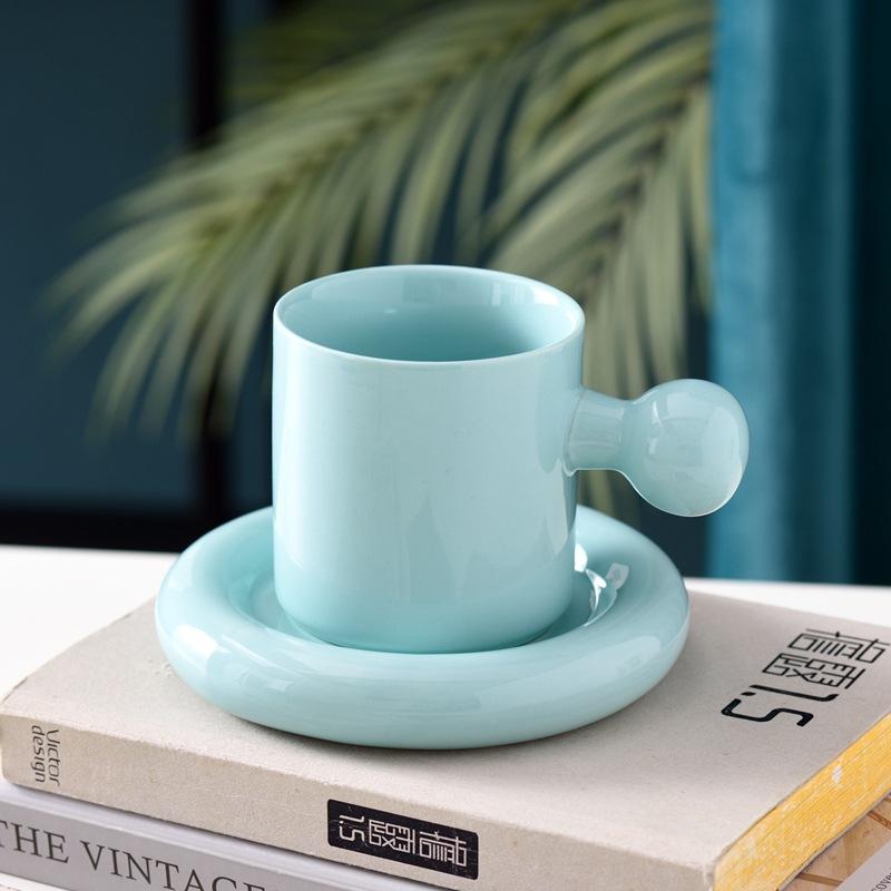 Vysoce hodnotný keramický hrnek Macaron Nordic INS, sada podšálků a hrnků na kávu, kreativní dárek