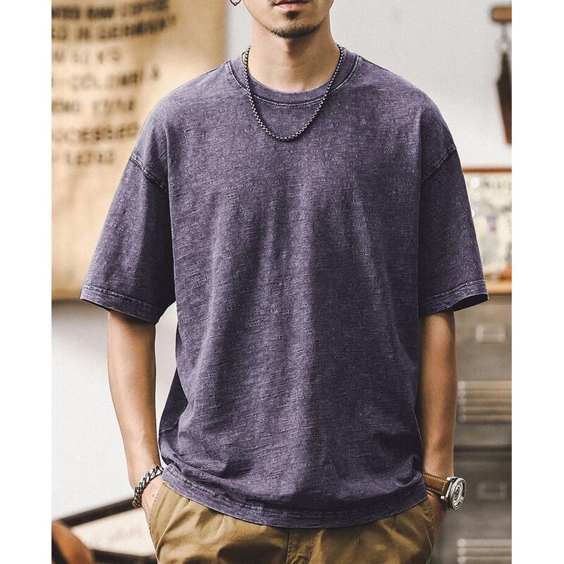 Men's American Retro Washed Cotton T-Shirt