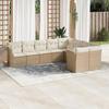 VidaXL Garden Lounge Set with Cushions 9 Pcs Beige Braided Resin 3218168