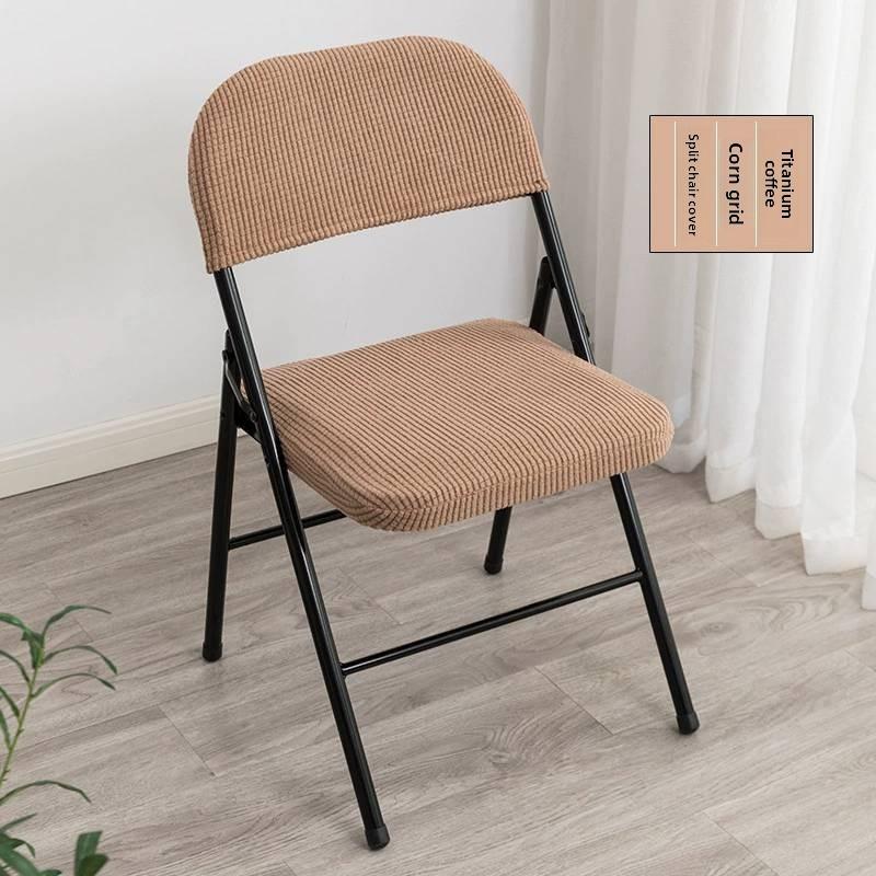 Chair Split Folding Type Two Piece Cover With Solid Color Design For Party Home