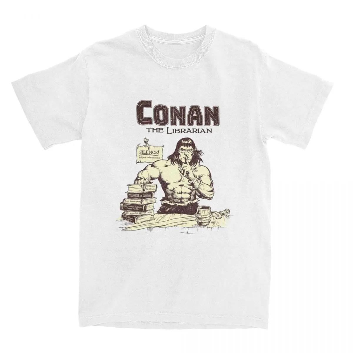 

Конан Библиотекарь Мужские Женские Футболки Пародия на Конана Варвара Новинка Футболка Футболка Одежда XXXXXL белый