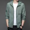 Men's Summer New Style Side Seam Pocket Casual Hooded Fit Zipper Thin Youth Sun Protection Jacket