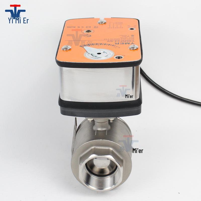 YMER Stainless Steel Electric Regulating Valve with Power-off Reset, 0-10V, 4-20mA Signal Control, Mechanical Reset