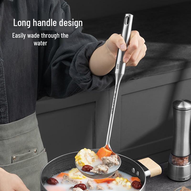 COOKER KING 304 Stainless Steel Wok Spatula and Soup Ladle Set