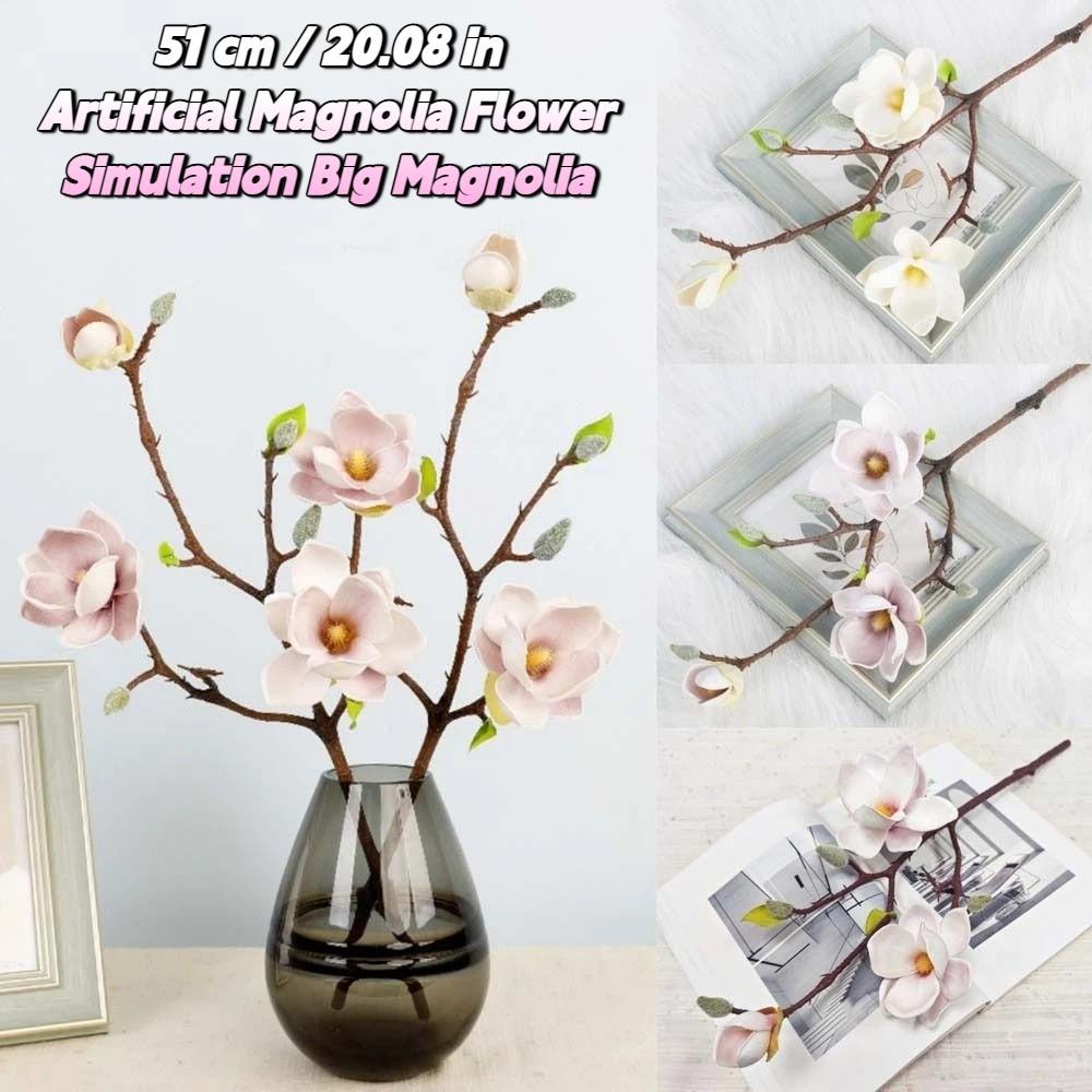 Real Touch Artificial Magnolia Flower Realistic Faux Magnolia Branch  Home Living Room Decor