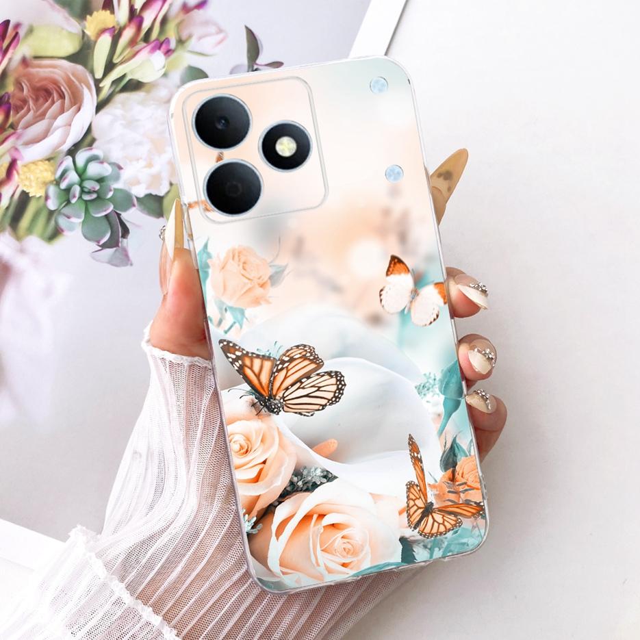 For Realme Note 80 4G Case RMX5388 Cute Cat Flowers Painted Cover Soft Silicone Case For Realme Note 80 Note80 Back Cover Fundas