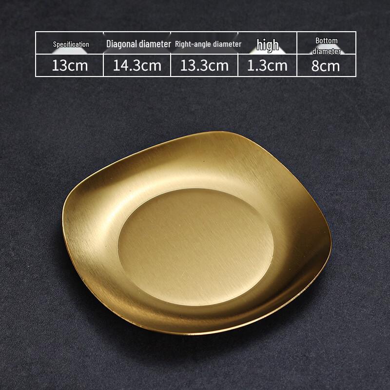 Goldfarbene quadratische Mehrzweckschale aus 304 Edelstahl