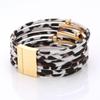 Bracelet for Women  Multi-layer Leopard Pattern Leather Rope Magnetic Clasp Bangles Female Gift CDN