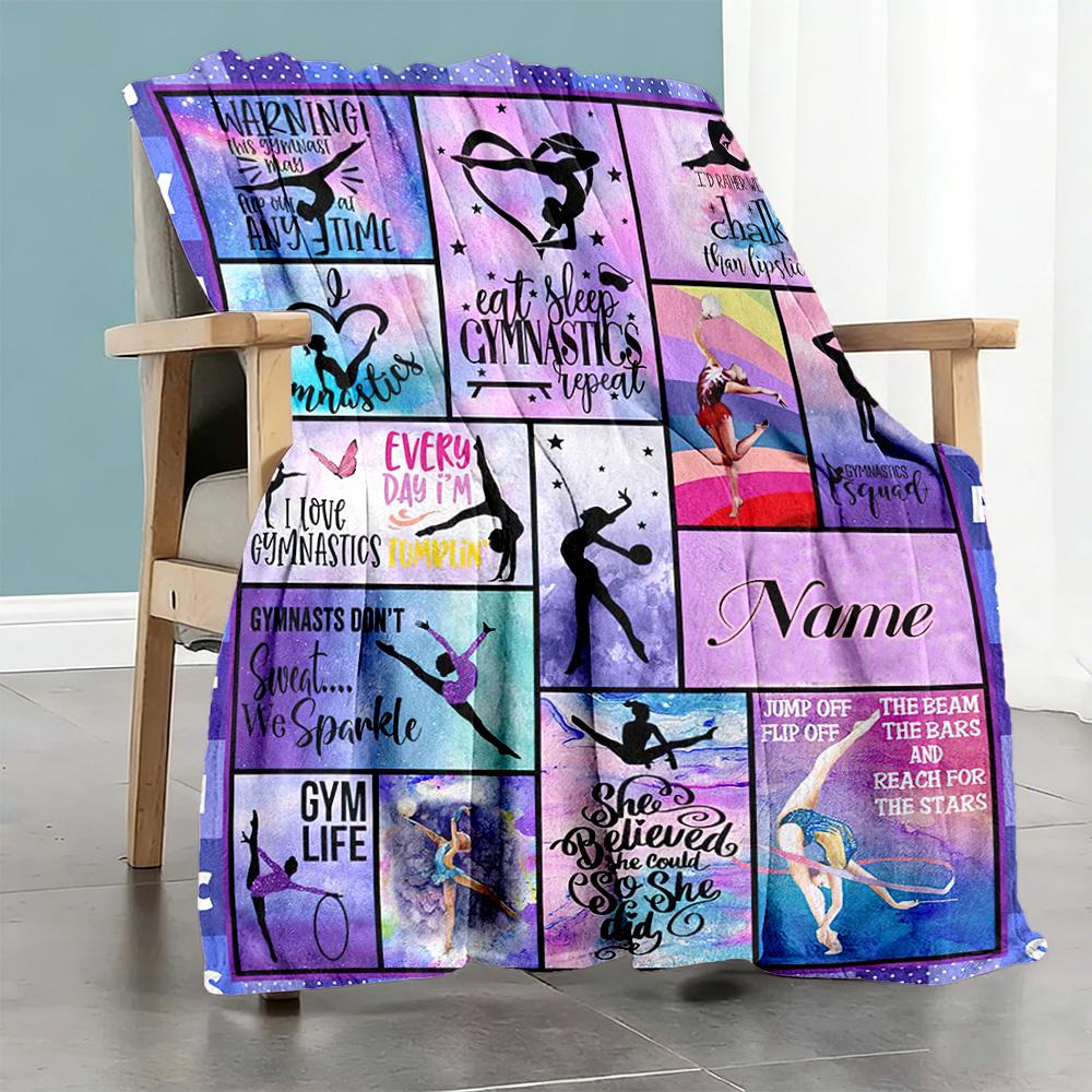 Purple Dancer Personalized Text Blanket Throw Personalized Blanket Warmthful Decor Great for Sofa Bed Picnics Living Room Ideal for All Seasons