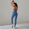Ribbed Seamless Yoga Set Women Workout Clothes Gym Sportswear High Waist Leggings 2Pcs Sports Suits