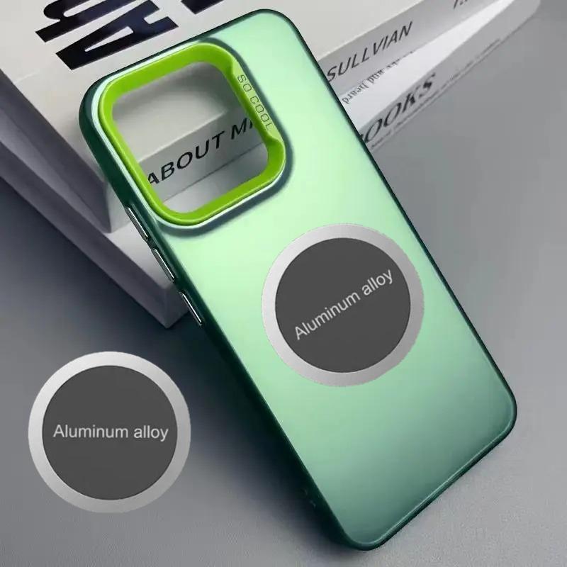 

Розкішний металевий магнітний тримач-чохол для автомобіля для Xiaomi 15T Pro Ultra 14 14T 14TPro 13 12 Силіконовий бампер із відчуттям шкіри Захисна кришка Xiaomi 14 Pro зелений