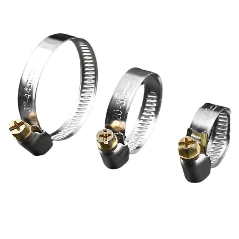 25pcs Stainless Steel Hose Pipe Clamps 10mm-70mm Cross German Hose Clamp Clips for Air Hose Water Pipe Fuel Hose 5 Sizes