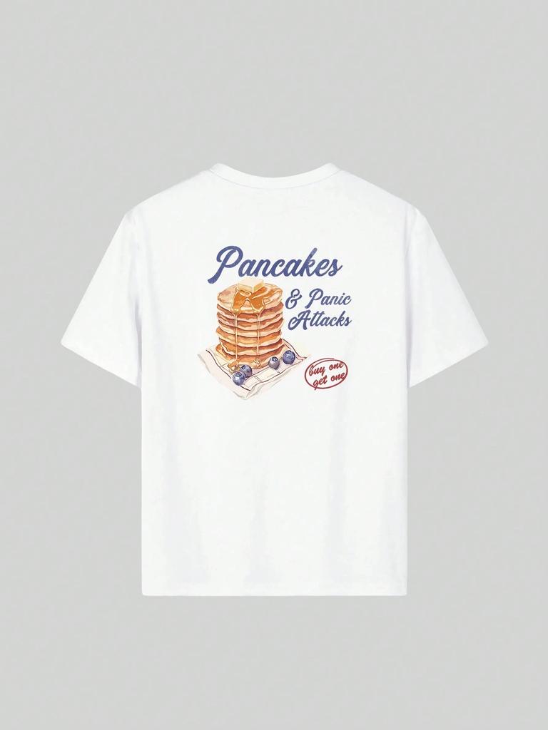 Y2k Trendy Shirt Blueberry Cream Butter Cake Print Short Sleeve Women Round Neck T-Shirt Spring Summer 2025 New