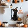 Retro Halloween Black Cat Wall Decal - Festival Elements Self-Adhesive Seamless Sticker