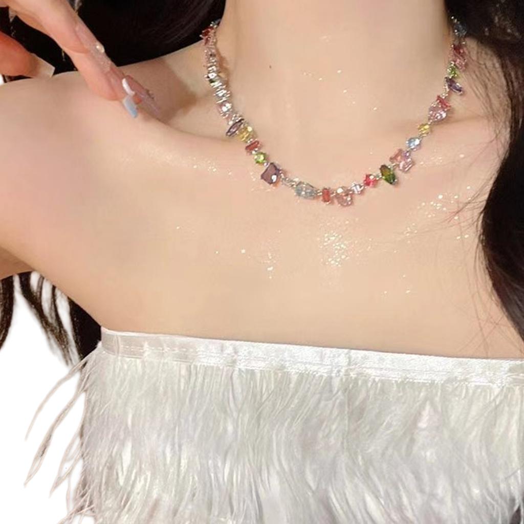 Bohemian Necklace Simple Necklace Beautiful Cubic Zirconia Necklace Beaded Necklace Suitable for Various Occasion