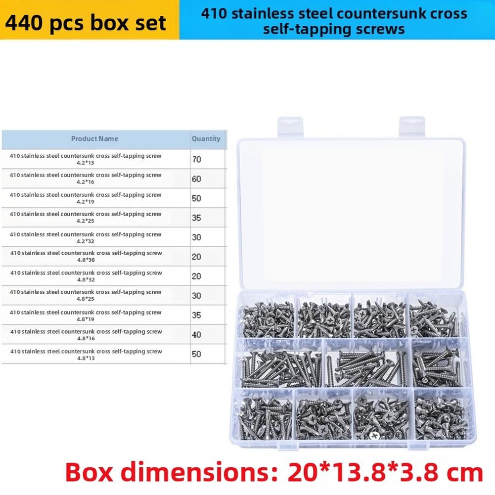 Self Drilling Screws Self-drilling Fasteners Silver 410 Stainless Screws Multiple Lengths Included Silver Finish