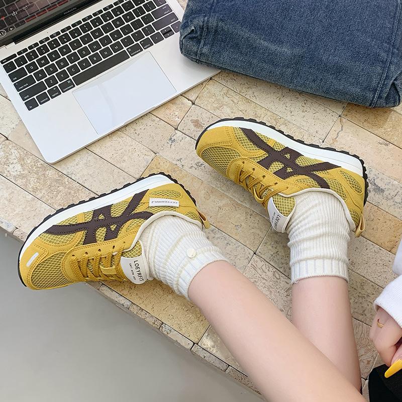 European Station Color Matching Mesh Forrest Gump Shoes Women's 2025 Spring New Breathable Versatile Lightweight Casual Sports Running Shoes