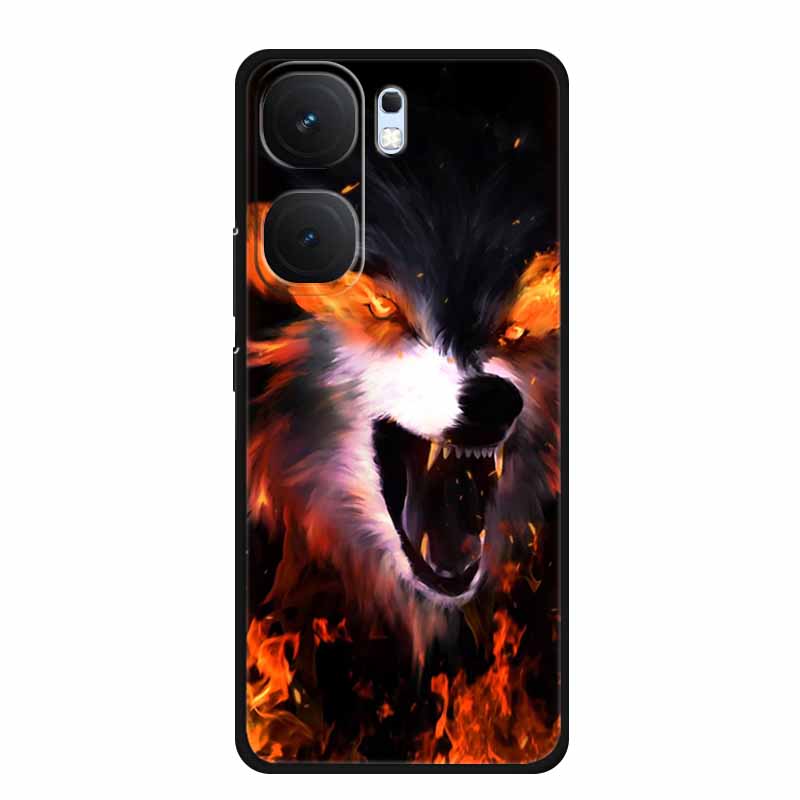 For Vivo iQOO Neo9 Pro Case TPU Silicone Soft Back Cover for Vivo iQOO Neo9 Neo 9 Black Fashion Cool Animals Coque Lion Tiger