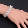 Artificial Pearl Bangle Rhinestone Stretch Bracelet