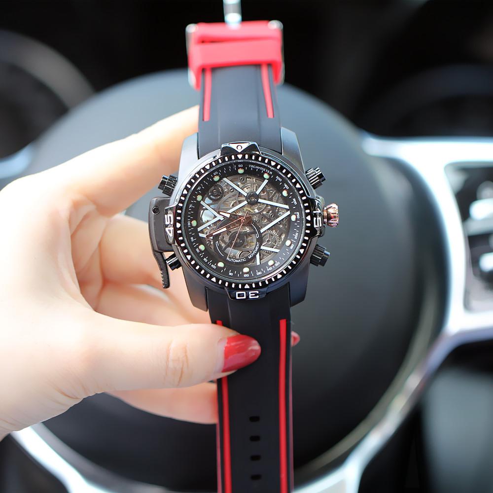 Fashion Trend Luminous Automatic Mechanical Watch Men'S Watch Large Dial Silicone Strap Watch Versatile