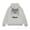 Rhude Horse Sunset Print Hoodie Loose Fit Casual Long Sleeve Sweatshirt Teens