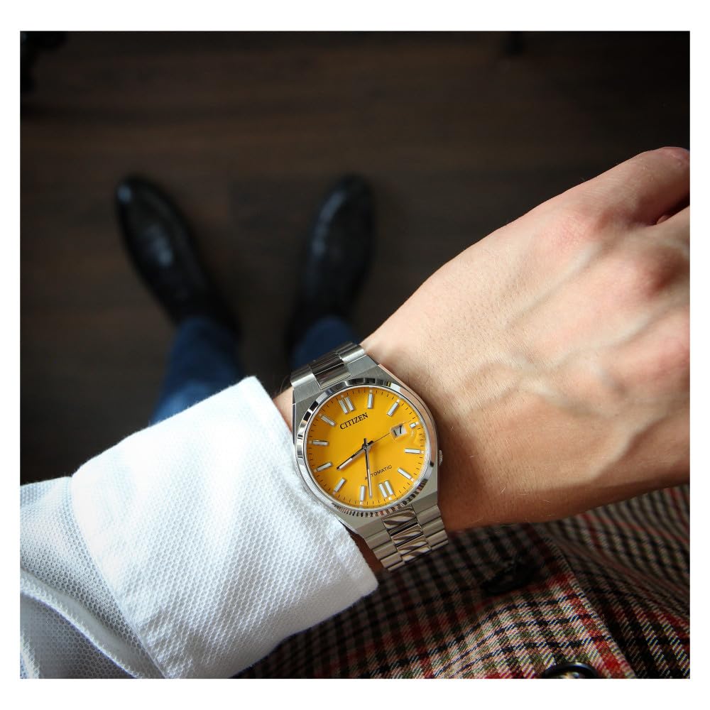 Citizen Men's Analog Automatic Watch Yellow Dial One Size Mechanical
