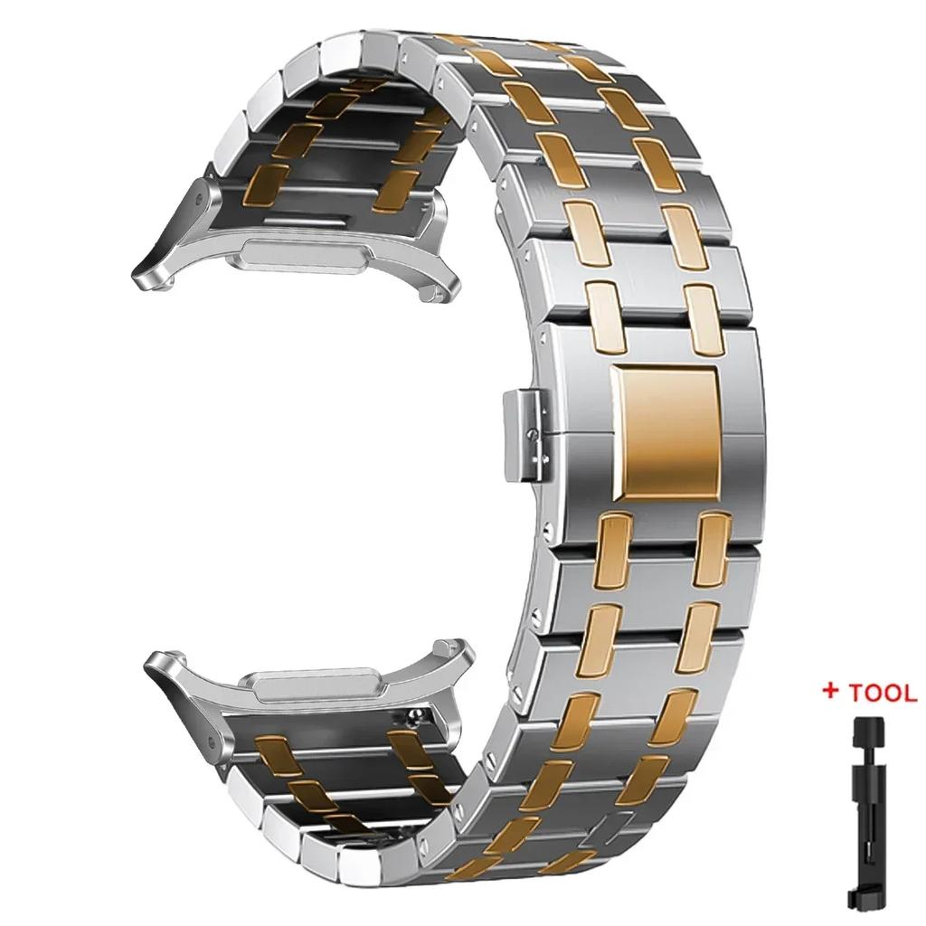Luxury Titanium Band for Samsung Watch 7 Ultra 47mm Watchband Link Bracelet for samsung galaxy ultra 7 47MM No Gaps Metal Strap