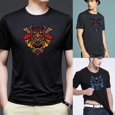 Summer New Men's Short-Sleeved T-shirt Printed Casual Men's T-shirt Shirt Male O-neck Breathable S-5XL Clothes Pullover