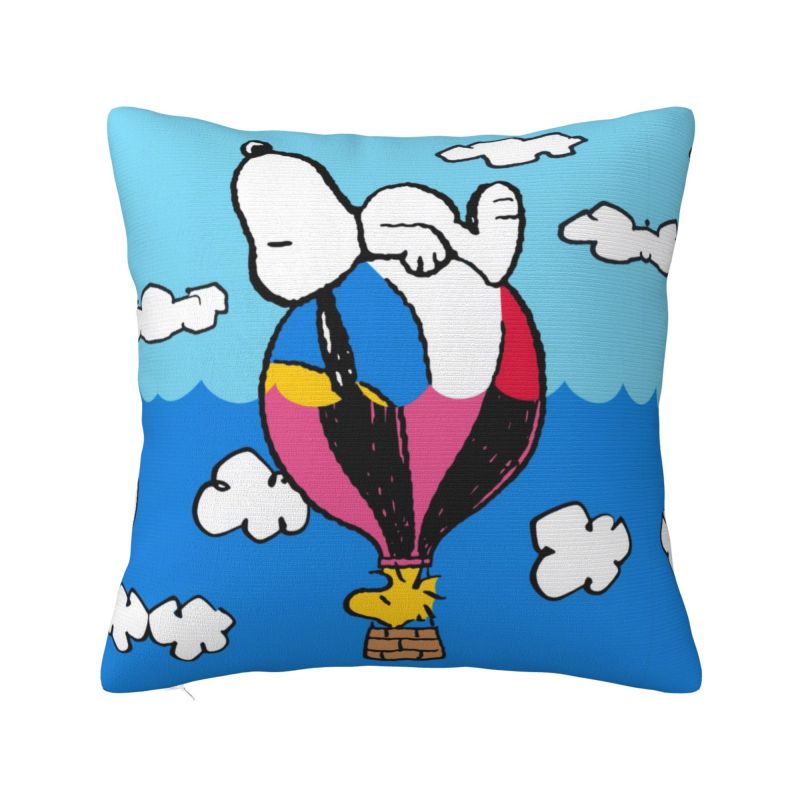 Custom Disney Snoopy Woodstock Cartoon Beagle Pillow Home Decorative Nordic Cushion Decoration Salon Square Pillowcase