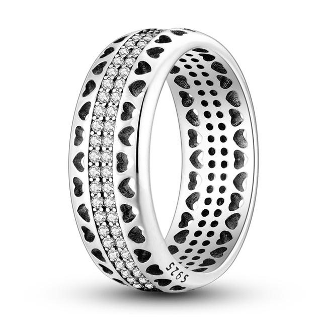 Size 6 -9 Inch Authentic 925 Silver Women Stackable Ring Girl 'S Luxury Wedding Finger Rings