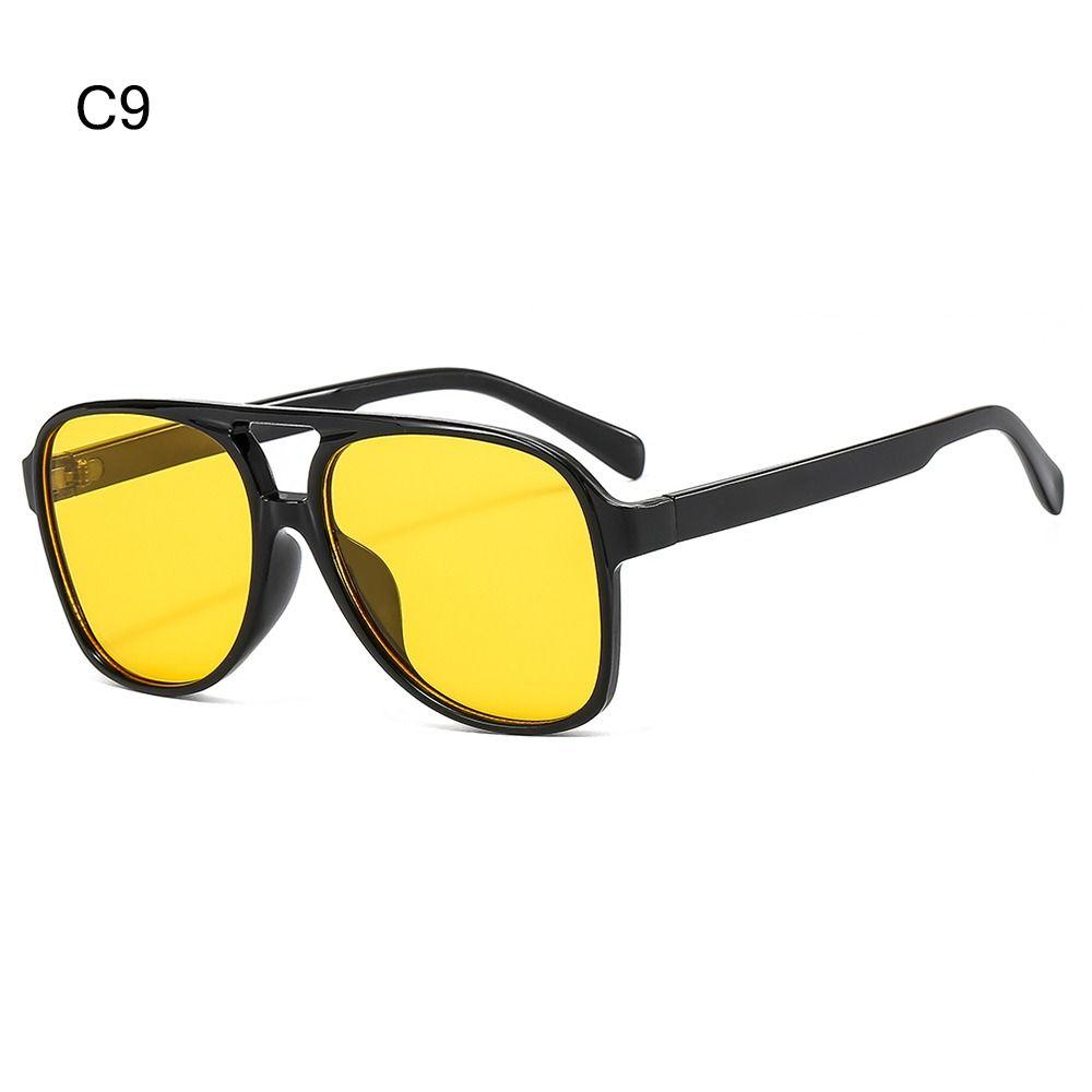 Trendy Double Bridge Oversized Pilot Sunglasses UV400 Protection Classic Big Shades 70s Sun Glasses for Women & Men