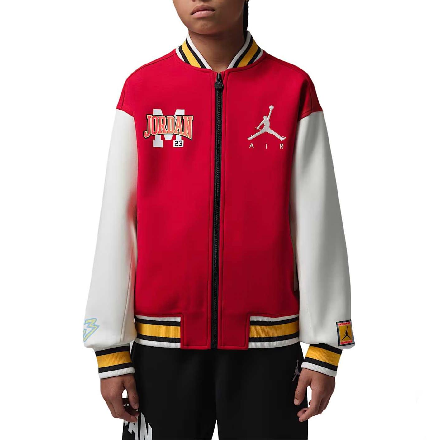 Jordan Куртка нашивка династия принт буквы молния длинный рукав дети детские куртки IU5292-687 L