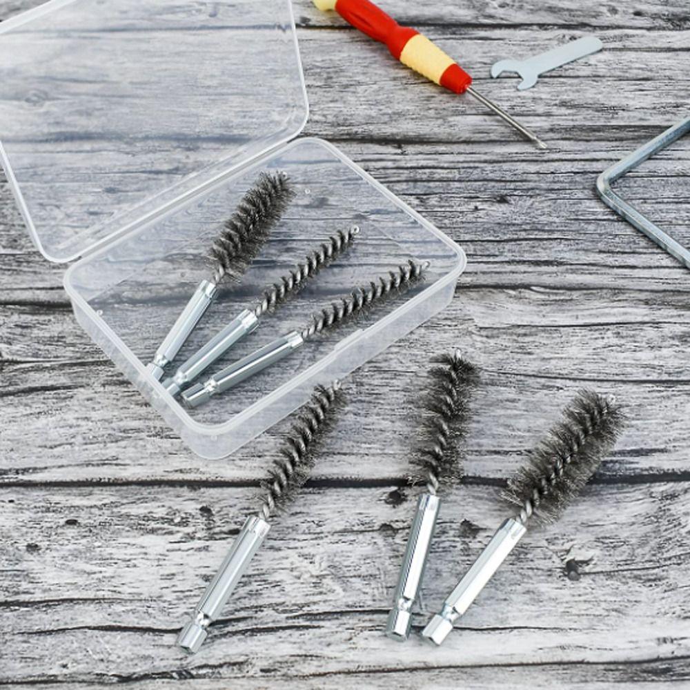 6Pcs Different Sizes Stainless Steel Bore Brush 4'' Long Bristles Wire Brush  Rust, Cleaning Tubes