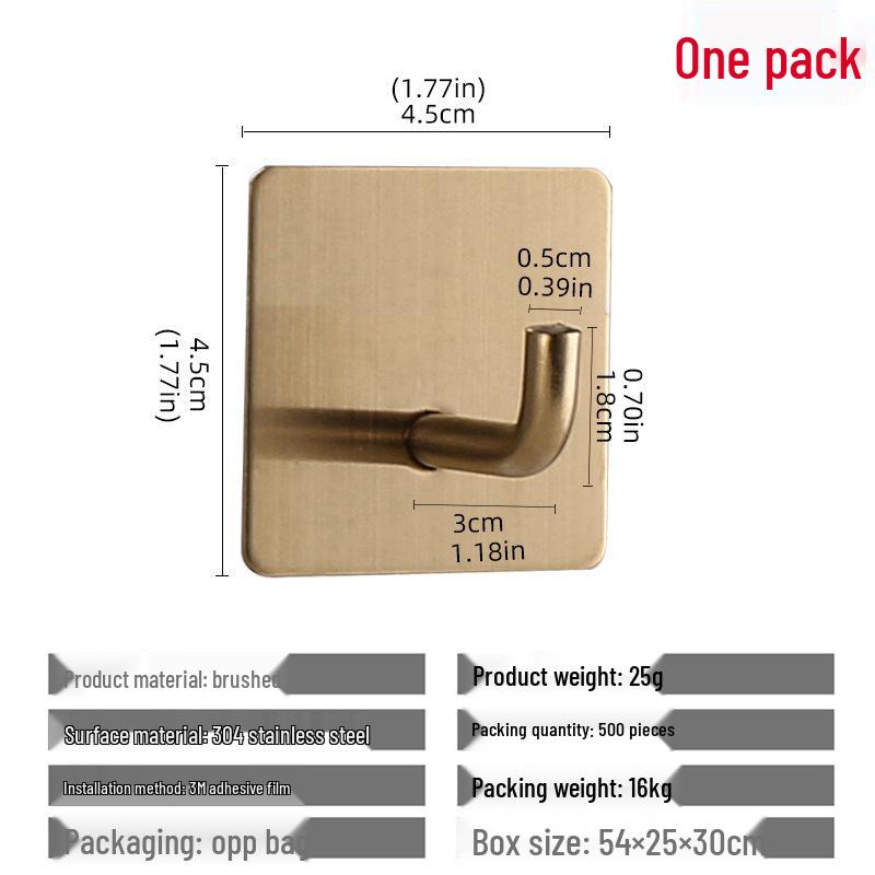 Cârlig de perete autoadeziv puternic din oțel inoxidabil 304, fără găurire