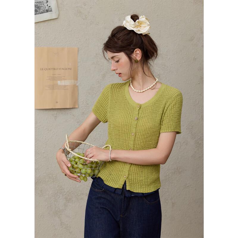 Women's Slim Fit Round Neck Knit Cardigan