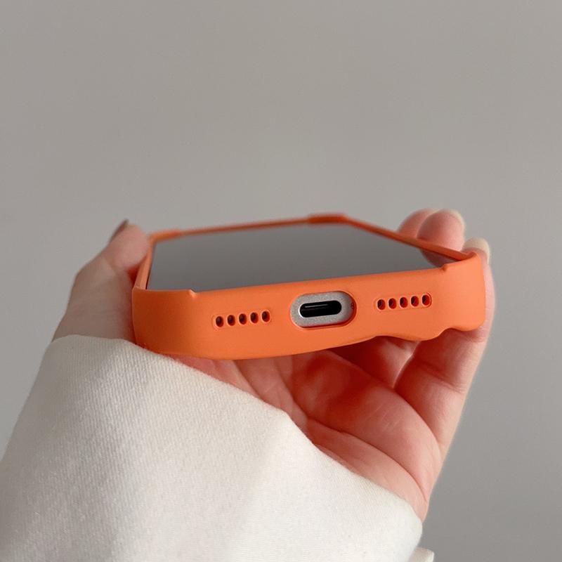 Simple  Orange Irregular Ripple Phone Case For For Iphone 17 Pro Max Air 16 1 14 13 12 11 Soft Matte TPU Back Cover