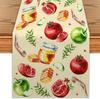 Rosh Hashanah Linen Table Runner Jewish Holiday Decor Reusable Shana Tova Kitchen Dining Table Runner Rosh Hashanah Decorations