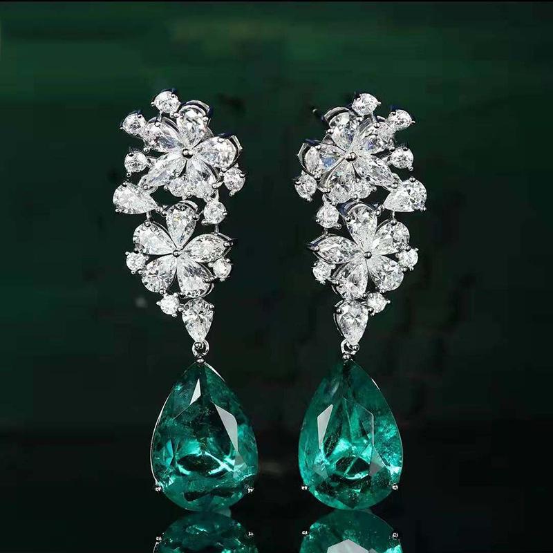 

Cao Shi European & American Fashionable Teardrop Pearl Flower Earrings
