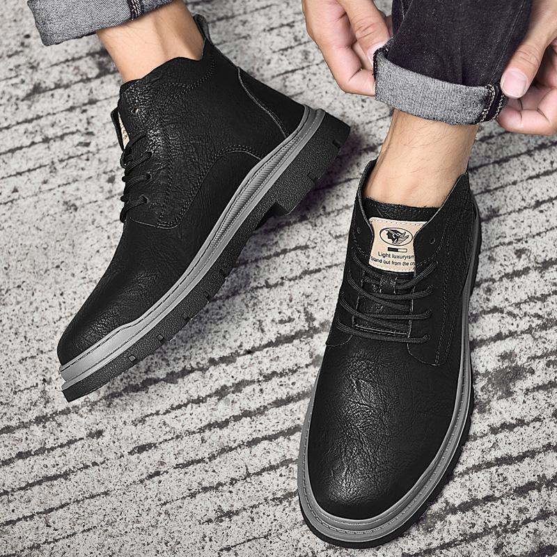 2024 Fur Winter Warm Suede Boots Men's Mid Top Chelsea Short Boots Designer  Shoes Casual Durable Desert Work Boots Black Khaki