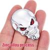 Skull Car Emblem Decal Metal Sticker Emblem Decal Motorcycle Car Skull Accessories (Silver)