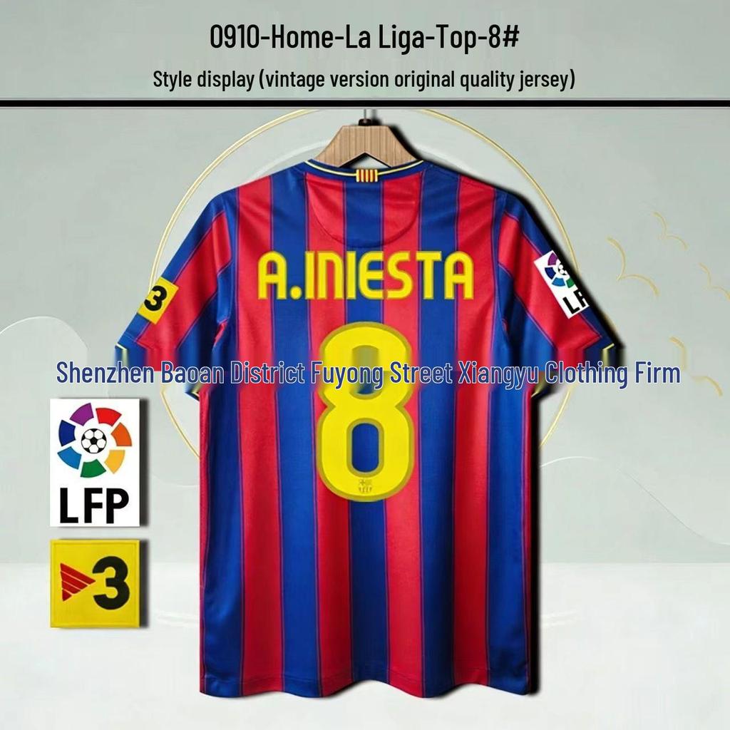 Barcelona Retro No. 10 Messi & No. 9 Ronaldo Commemorative Jersey