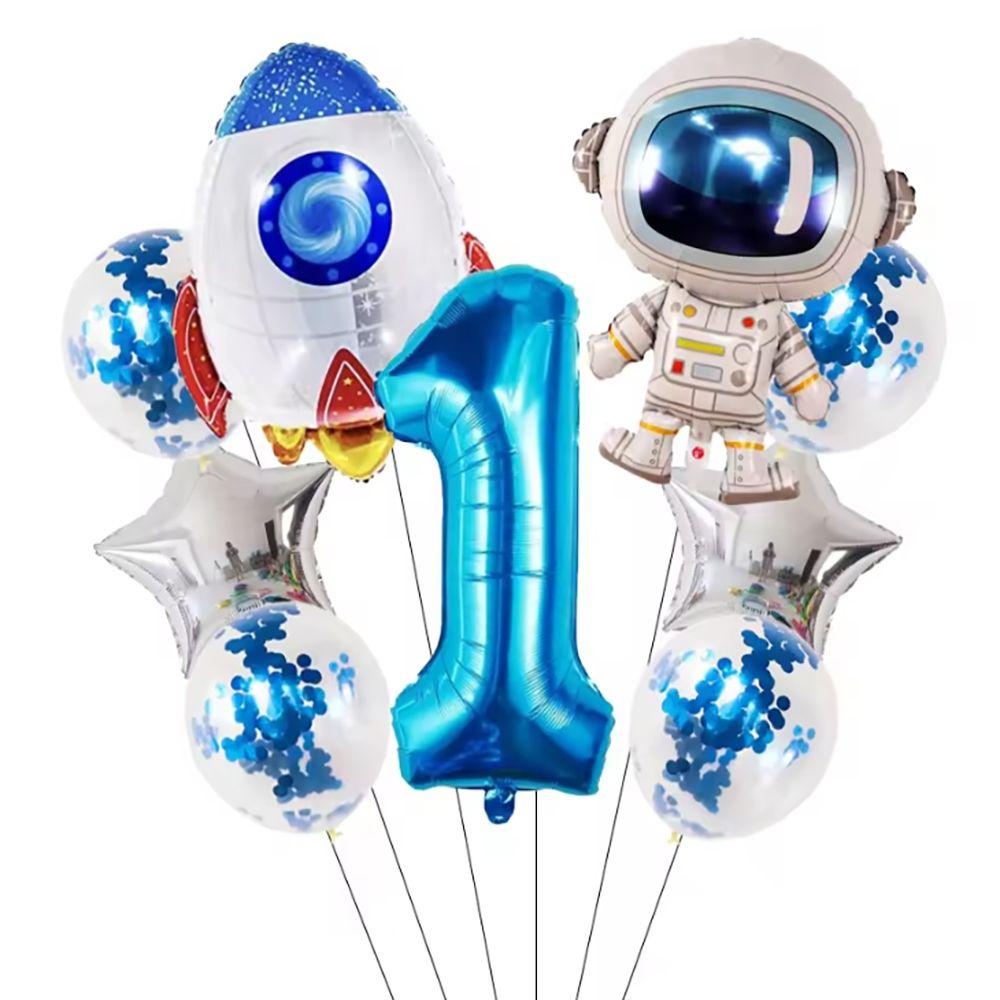Astronauten-Thema Aluminiumfolienballon Geburtstagsfeier Dekoration, Kinder Raketen-Geburtstagsfeier Dekorationszubehör