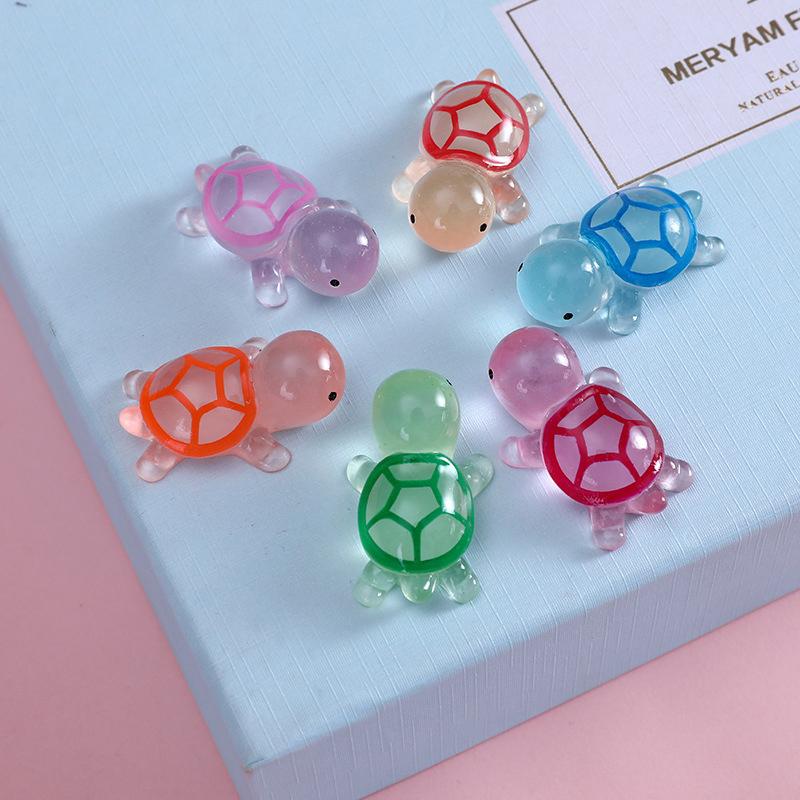 10 stk Mini lysskildpadde Hjemmeinnredning Landskapsarkitektur Harpiks Håndverk Glødende skilpadde Hage Fisketank Miniatyrer Ornamenter Dekorasjon