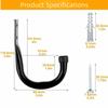6PCS/Set J-Type Bike Wall Mount Hooks Anti-Slip Rubber Coating Bike Parking Hanger  Garage Storage