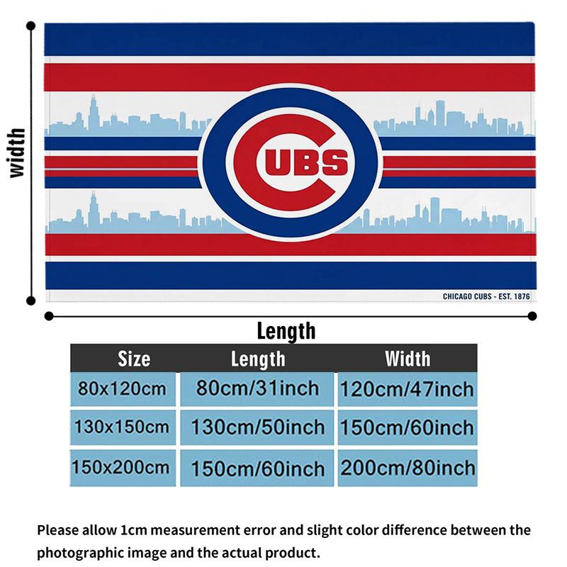 Chicago Cubs Print Flannel Blanket High Quality Warm Comfortable Cover for All Seasons Perfect for Gifts Home Decor